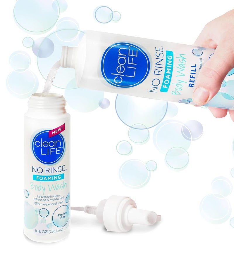 No Rinse Foaming Body Wash - Waterless Foam Cleanser for Elderly, Adults, Kids, Infants & Caregiver - Rinse-Free for Sensitive Skin - Travel Size - Refreshed & Moisturized Skin - 8 fl oz (Pack of 1) - Image 2